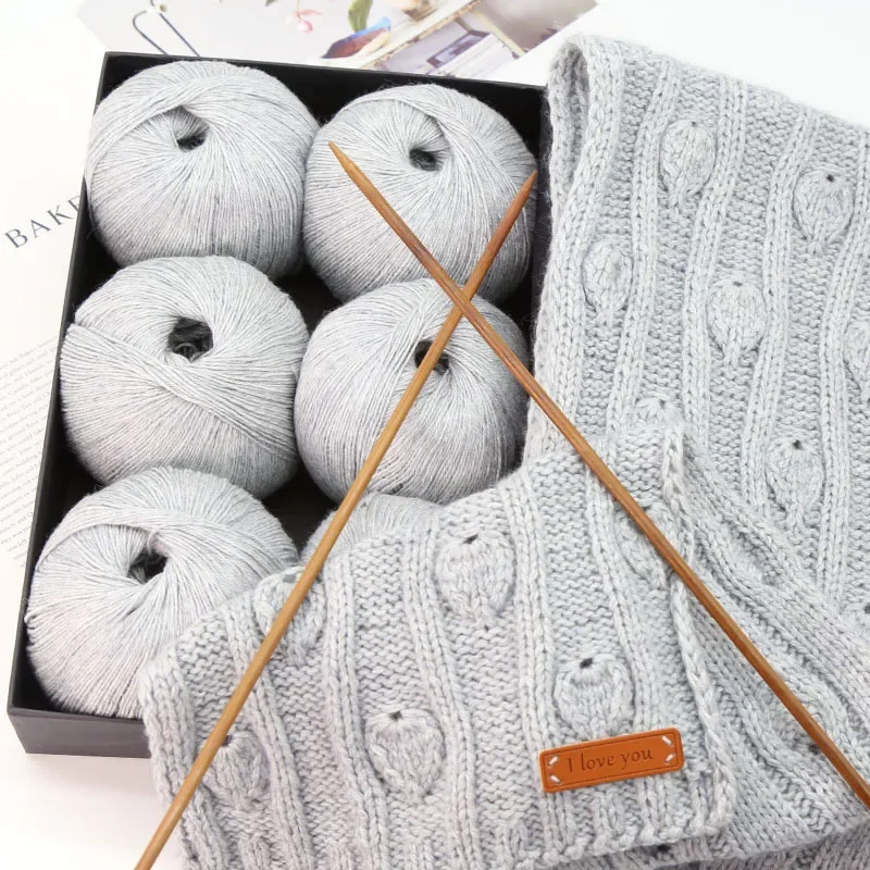 

300g/ball Medium Coarse Wool Yarn Knitting Cashmere Woven Scarf DIY Hand Woven Material Bag Baby Wool