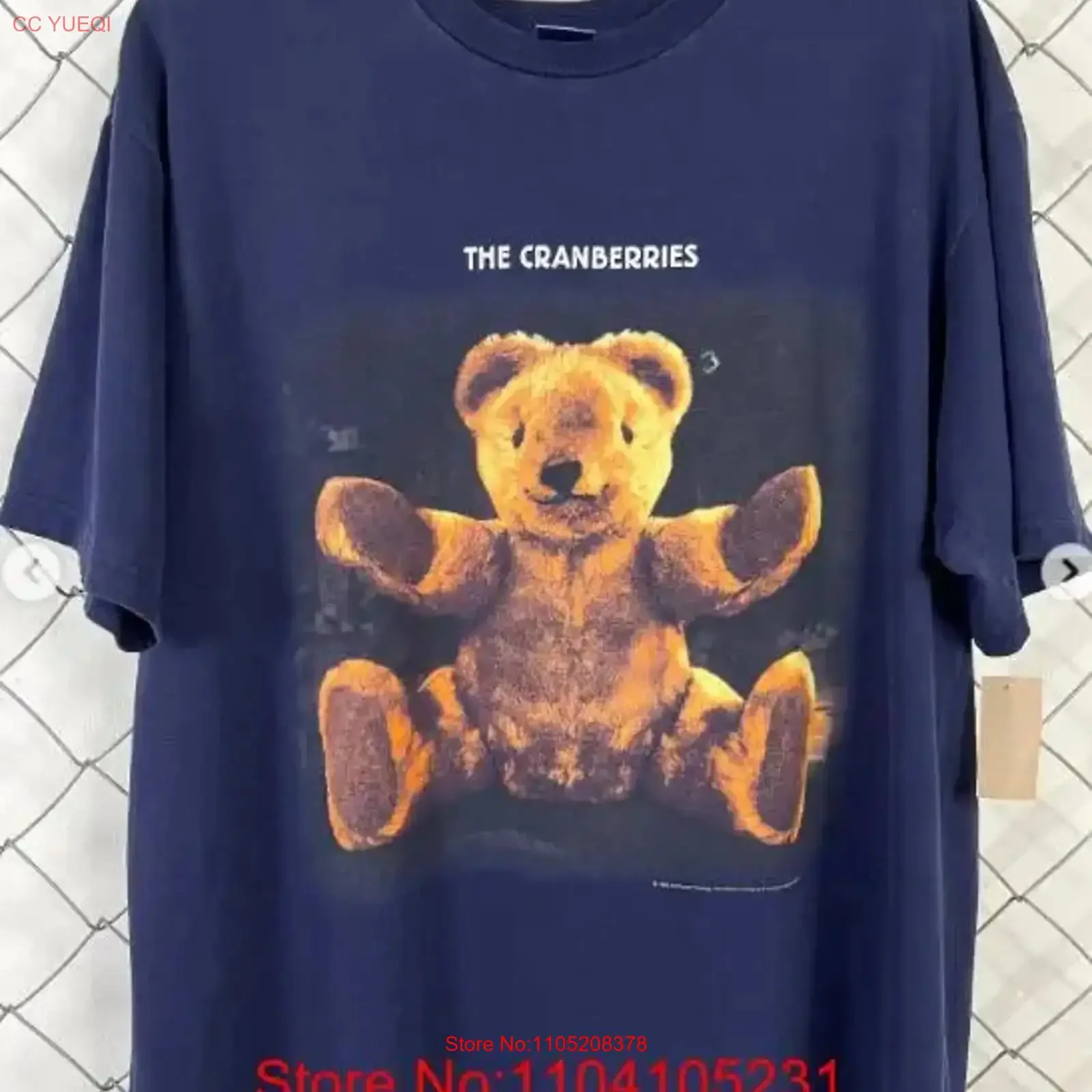 THE CRANBERRIES band graphic short sleeve navy color shirt men women KV20571 vintage Washed Stretched Versatile Breathable