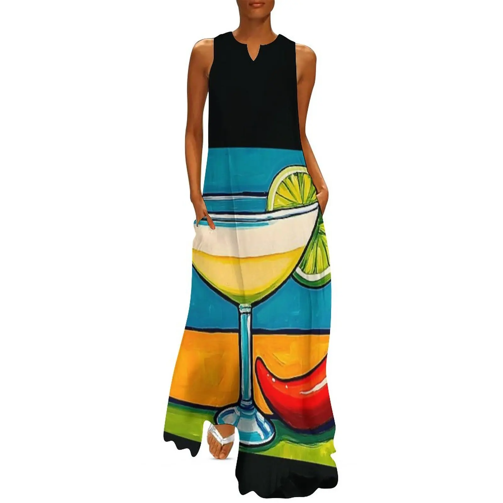 

Raise a Glass to Cinco de Mayo with a Zesty Lime Cocktail and Fiery Red Chili Pepper Long Dress summer dress woman 2025