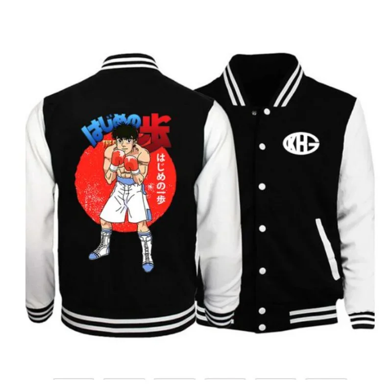 Anime Hajime No Ippo Kamogawa Boxing Gym Baseball Uniform Men's Jackets Streetwear Hip Hop Harajuku Sweatshirt Casual Sportswear