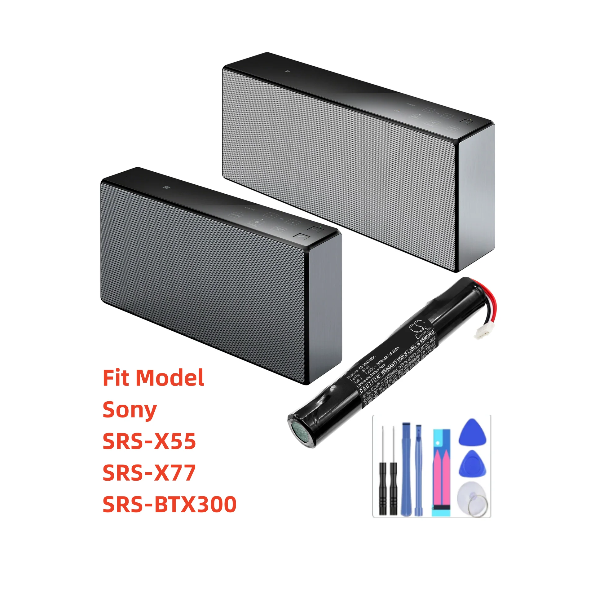 Speaker Battery For Sony SRS-X55 SRS-X77 SRS-BTX300 ST-04 2600mAh / 19.24Wh Li-ion 7.40V