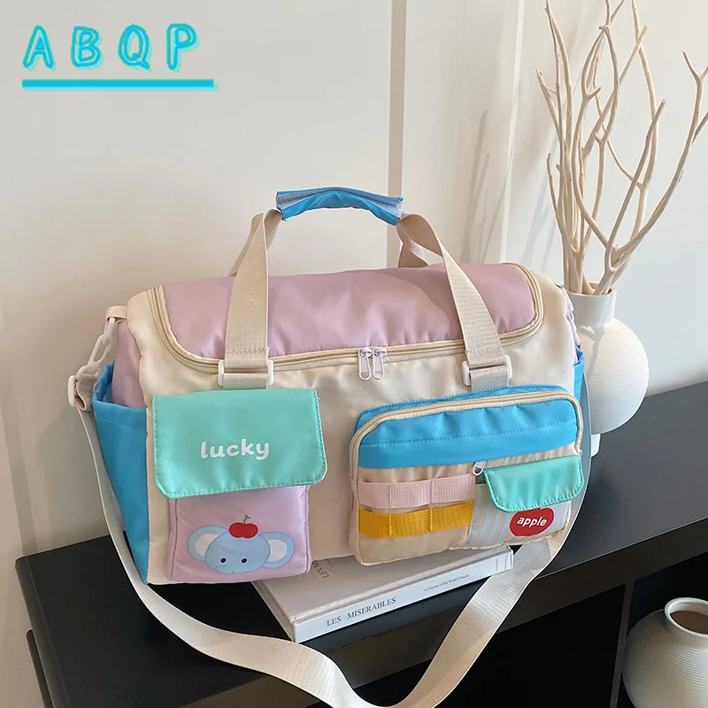 New Baby Diaper Tote Bag Large Capacity Multifunctional Baby Bag Cartoon Lightweight Fashion Baby Products Storage Bag