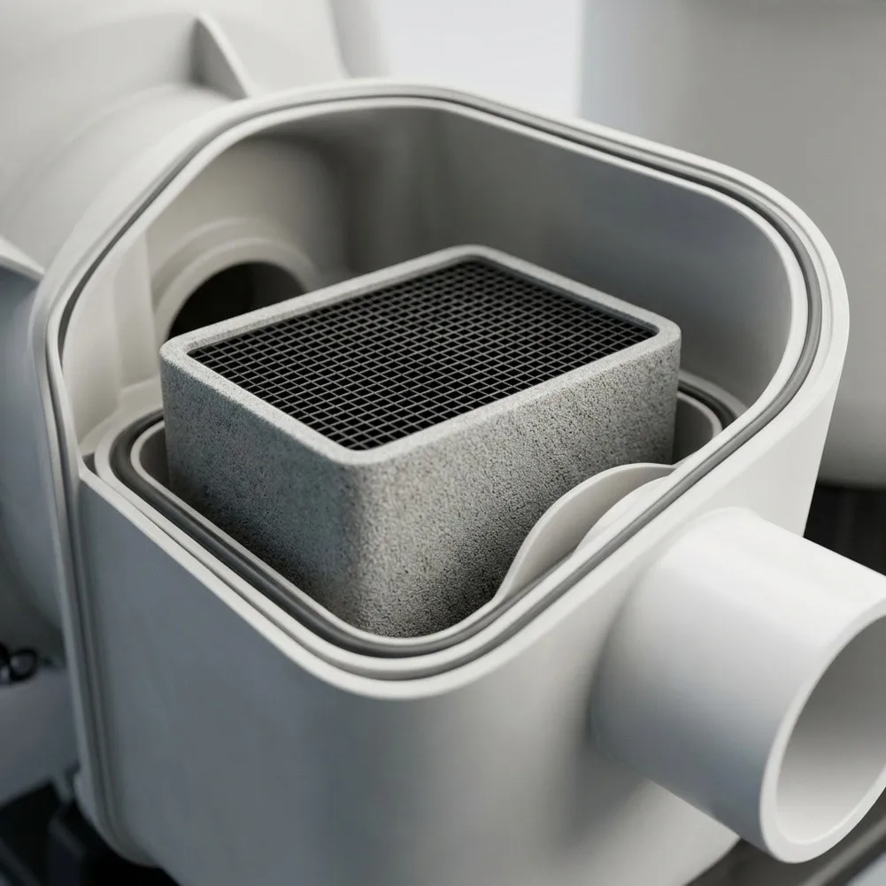 Thermally Conductive Earthenware For Honeycomb Base for Activated Carbon Filters Supporting Consistent Performance Cycles