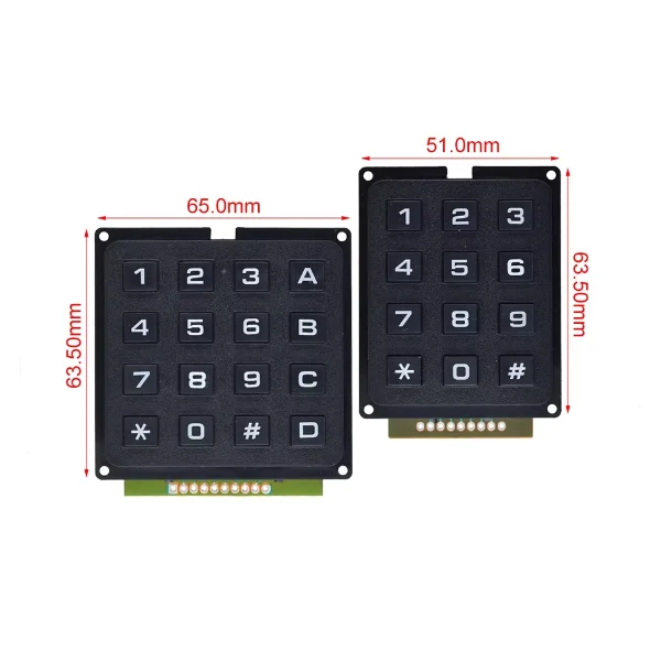 Microcontroller Toetsenbord Matrix Schakelaar Toetsen 4X3 4X4 12 Toetsen 16 Toetsen Industriële Toetsenbord Module Rij en Kolom Scannen
