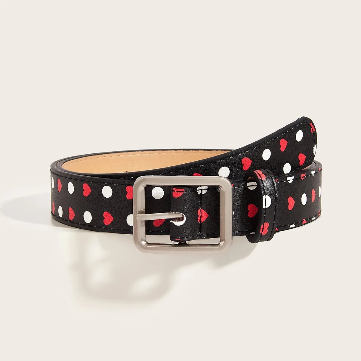 Trendige Vintage Polka Dot Damengürtel Y2K Mädchen Dornschließen-Gürtel Taillengürtel Jeansgürtel PU-Leder Taillenriemen Geschenk – Detail 13