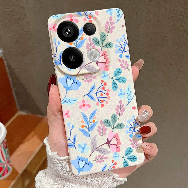 ขนาดเล็ก Buds ดอกไม้สําหรับ Xiaomi 13T Pro Funda Redmi หมายเหตุ 11 12 14 13 Pro 5G 4G หนังนุ่มซิลิโคน