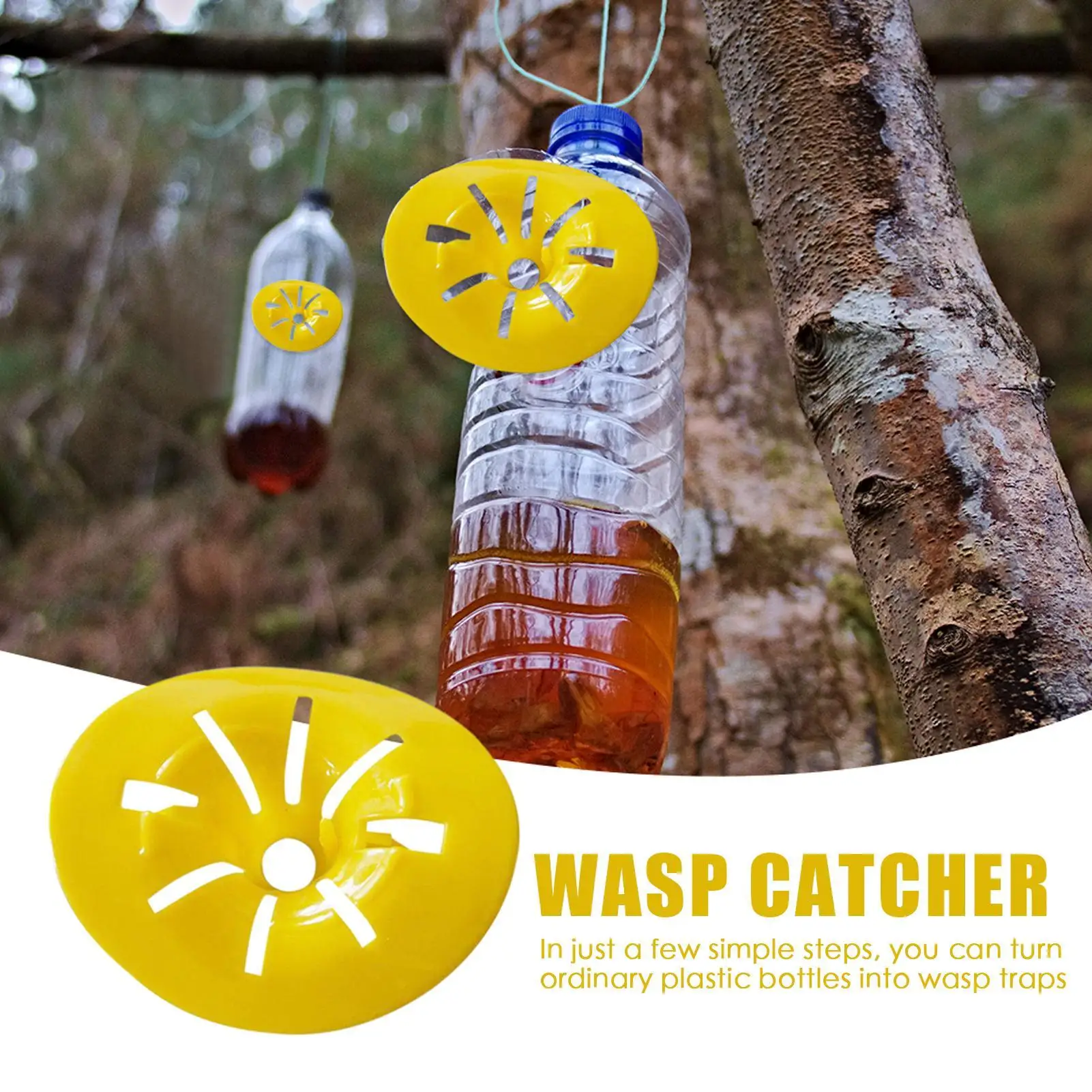 10pcs Wasp Trap Beekeeping Reusable Bee Catcher Flower Shaped Flying Insects Funnel Pest Home Garden Trap Bee Catcher
