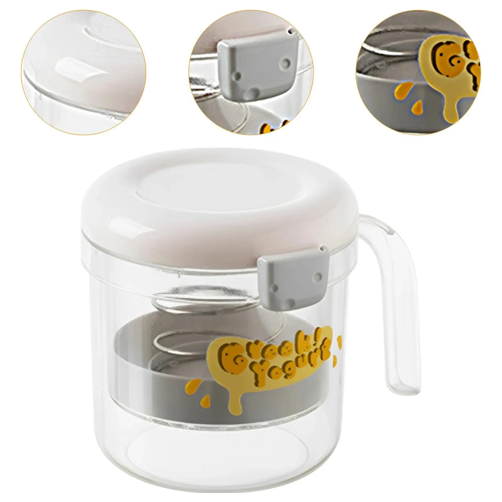 Ситечко для йогурта, многоразовое с 3-мя сетками, домашний кухонный гаджет, инструмент из нержавеющей стали, пружинный домашний инструмент с крышкой, йогуртница