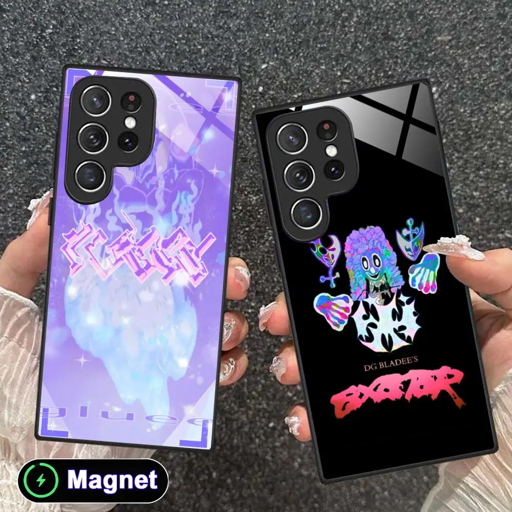 Bladee Exeter Phone Case for Samsung Galaxy S26 S25 S24 S23 S22 S21 S20 Note20 Plus FE Ultra Glass Magnet Cover