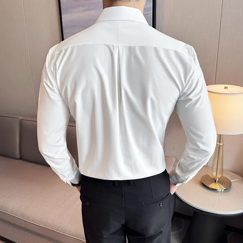 Men Formal Shirt 2024 Autumn New Long Sleeved Fashionable Casual Slim Fit Dress Shirt Nightclub Ball Party Fashion Men Clothing