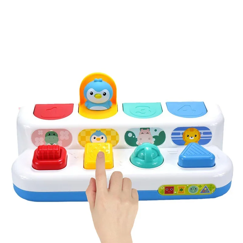 Brinquedos interativos para bebê de 6 a 12 meses, jogo com animais e efeito, caixa de troca para aprendizagem precoce, montessori