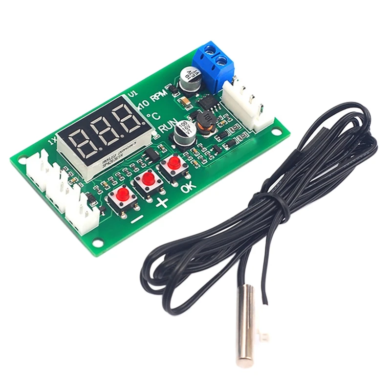 DC12-48V Digital Four-Wire PWM Fan Temperature Controller Module 5A