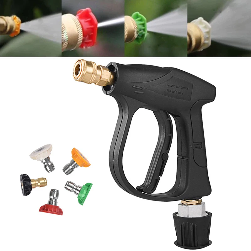 Car High Pressure Water Gun Car Cleaning Washer Gun 4000psi Max with 5 Nozzles Suitable For M22/14 Car Wash Machine