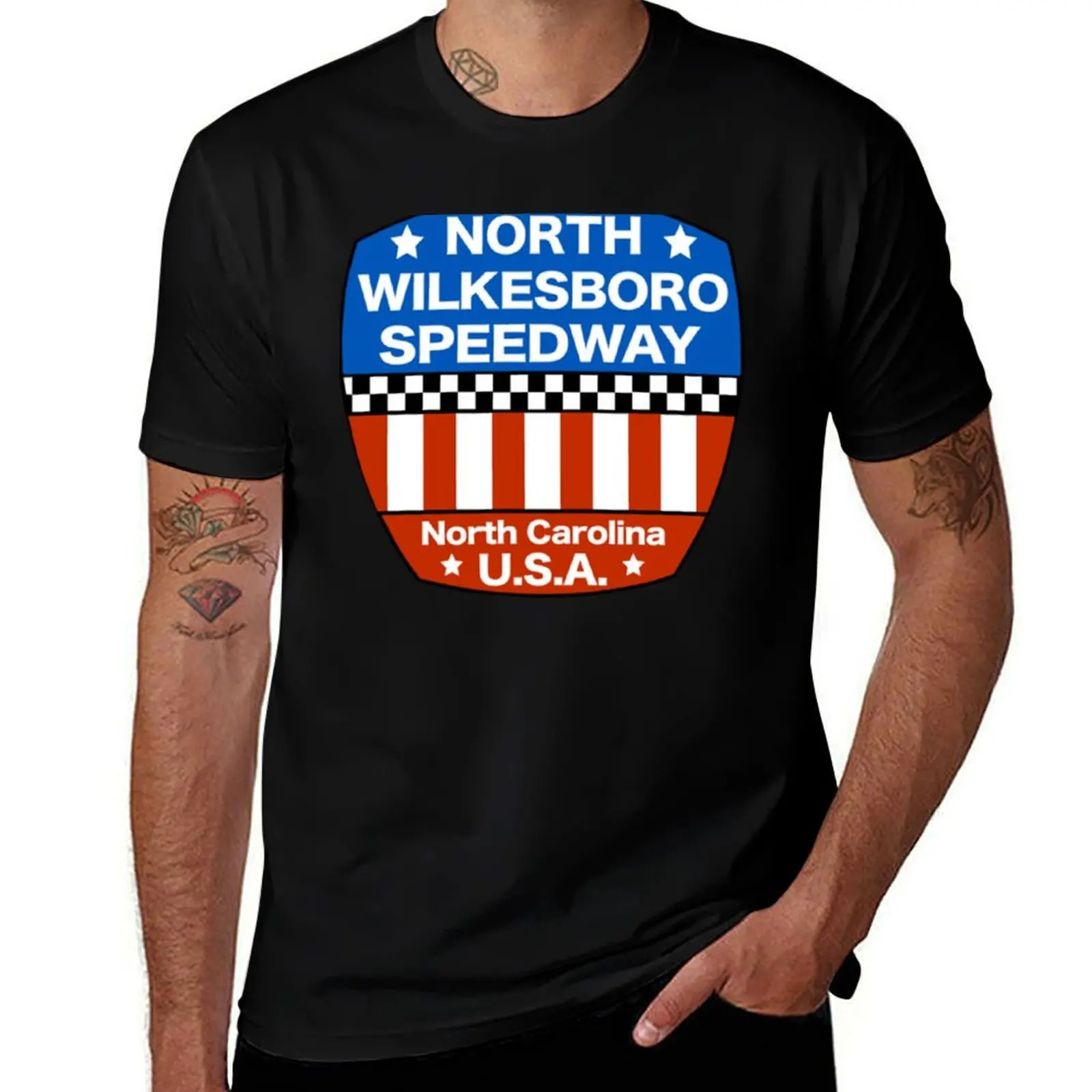 North Wilkesboro Speedway T-Shirt Modern Print Casual T-Shirt