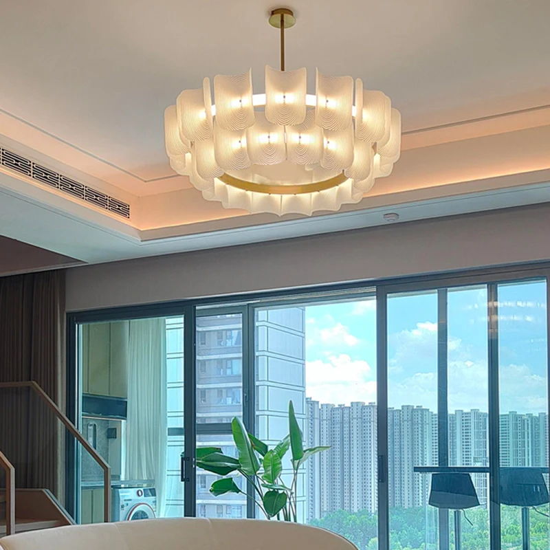 Nordic Wabi Sabi Creamy Wind Led Chandelier Living Dining Room Bedroom Home Decor Led Pendant Light Lustre Hanging Lamp Fixture