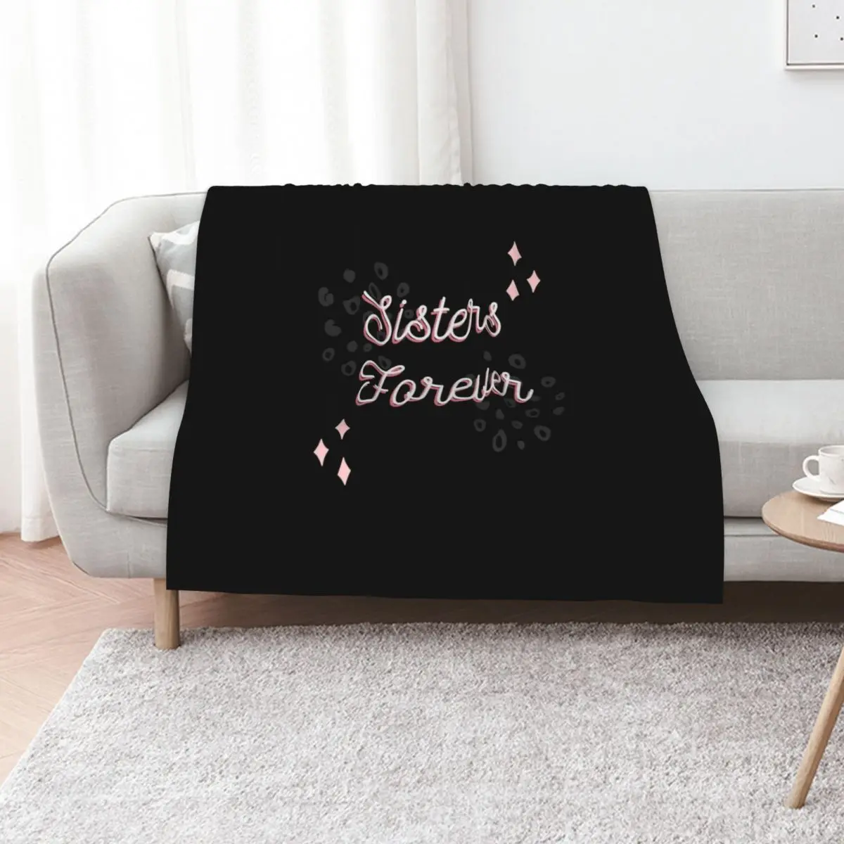 Sisters Forever, Sister's Day Throw Blanket Decorative Throw warm winter Thermal Winter beds Stuffeds Shaggy Blankets