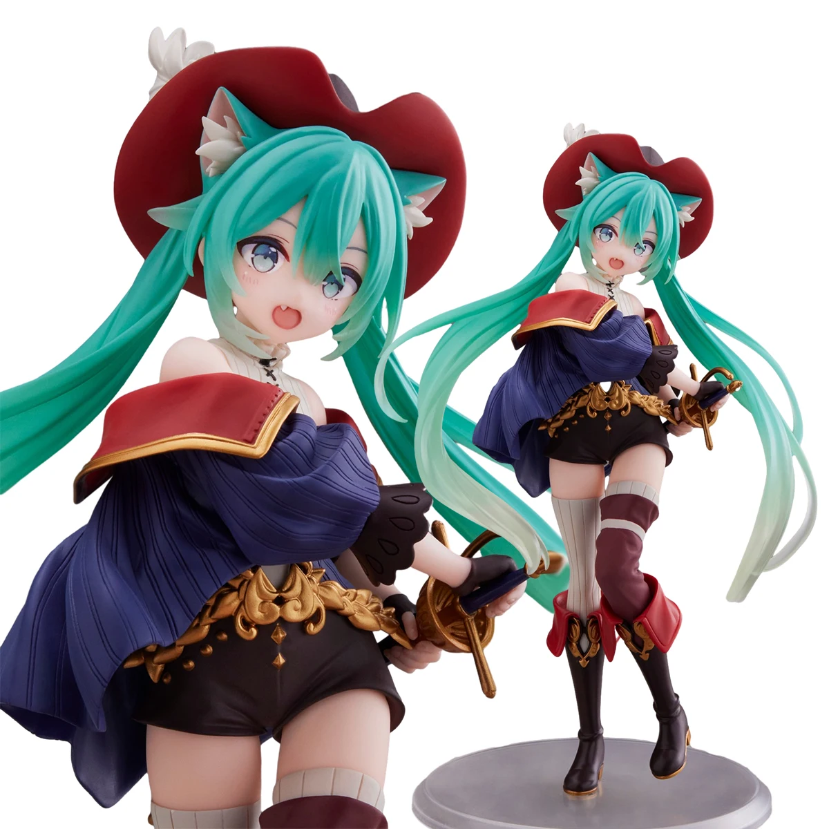 Anime Hatsune Miku Figure Fairy Tale Wonderland Hatsune Miku Puss in Boots Kawaii Action Figures Adult Collection Model Toy Gift