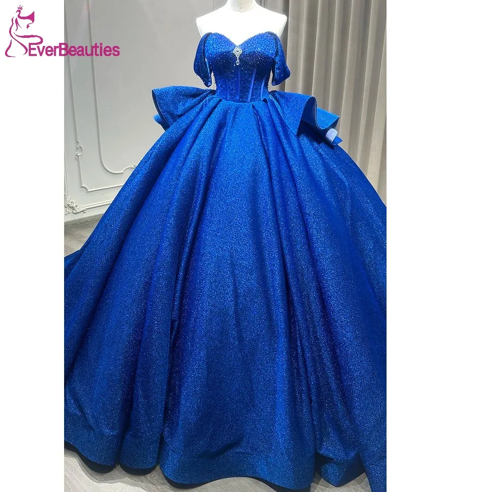 

Бальное платье Quinceanera для женщин, блестящие тюлевые вечерние платья, вечернее платье для выпускного вечера с открытыми плечами, Vestido De 15, Quinceanera