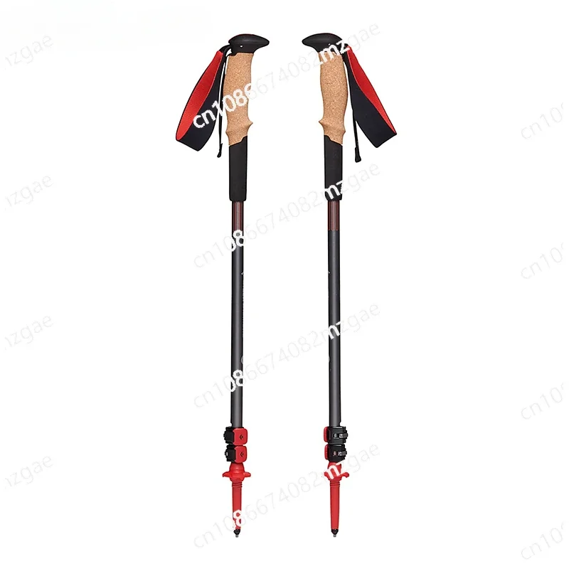 Adjustable Retractable PoleBlack Diamond Outdoor Hiking Pole Shock-absorbing Cane Hiking