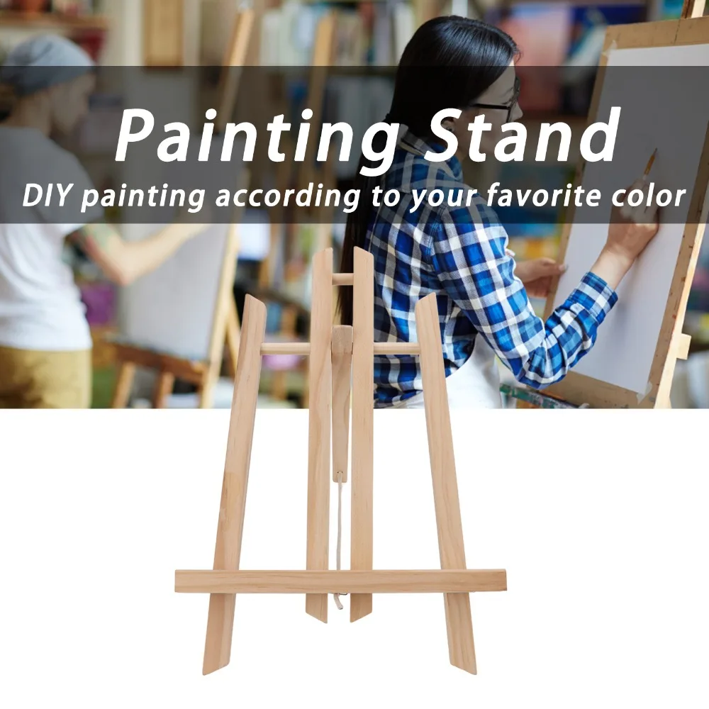 Solid Bearing Capacity 30cm Wood Easel Small Pine Wood Desk Easel Trapezoid Stable Desktop Display Rack Desktop Painting Work
