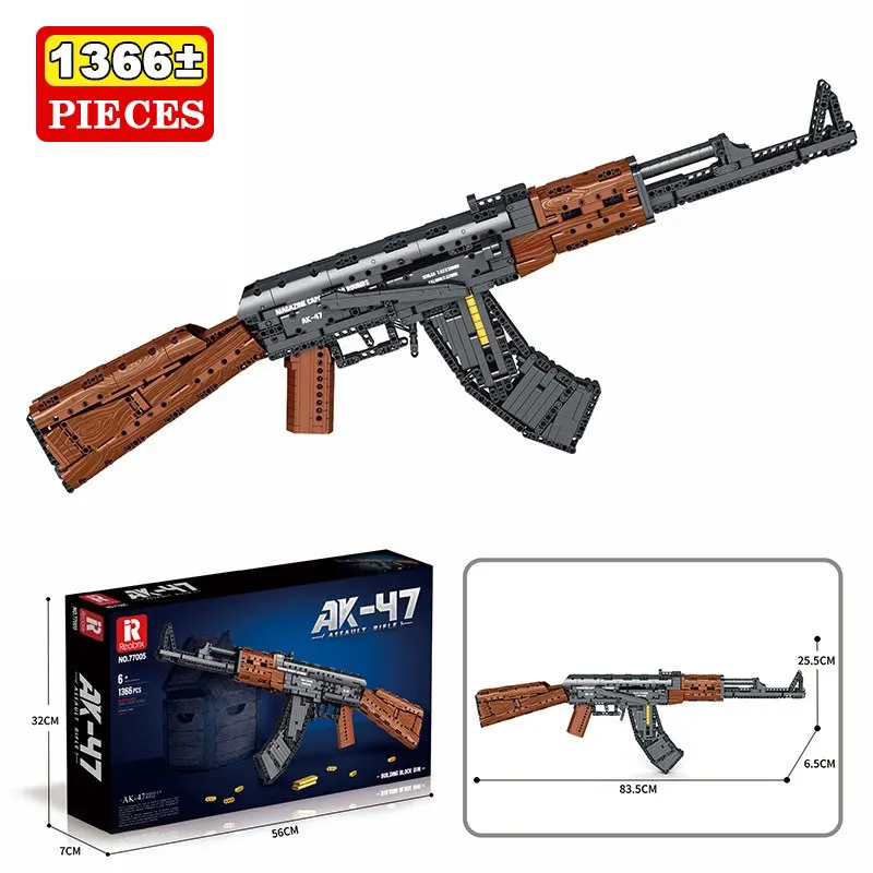 

1366PCS AK-47 Assault Rifle Model Building Blocks Model Assembly Kit DIY Bricks Toy Gift for Boy Teens Educational