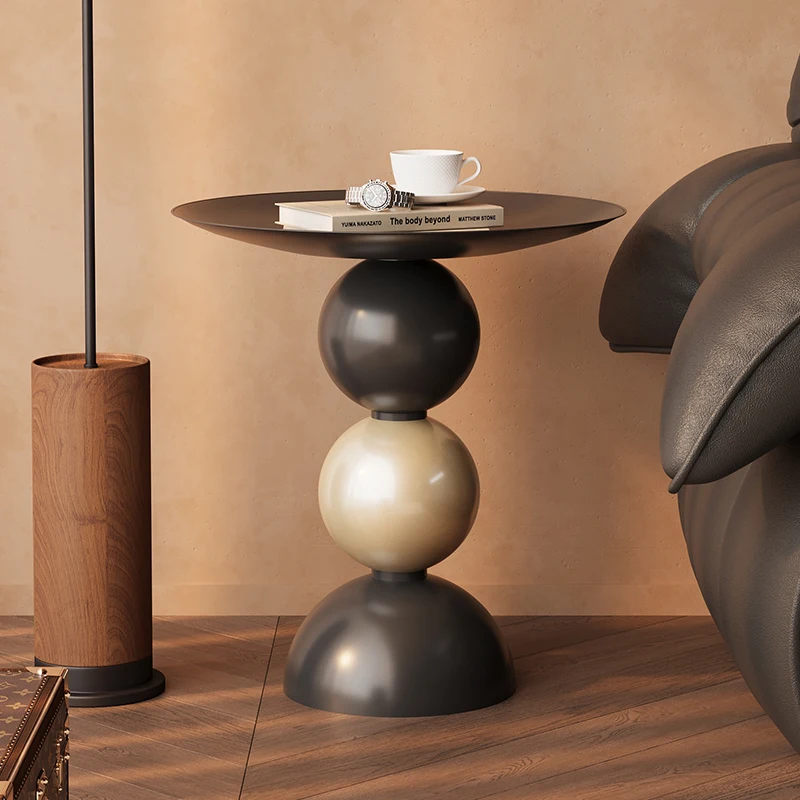 Retro Vintage Sofa Side Table, Mobile Small Coffee Table, Minimalist Nightstand, Living Room Corner