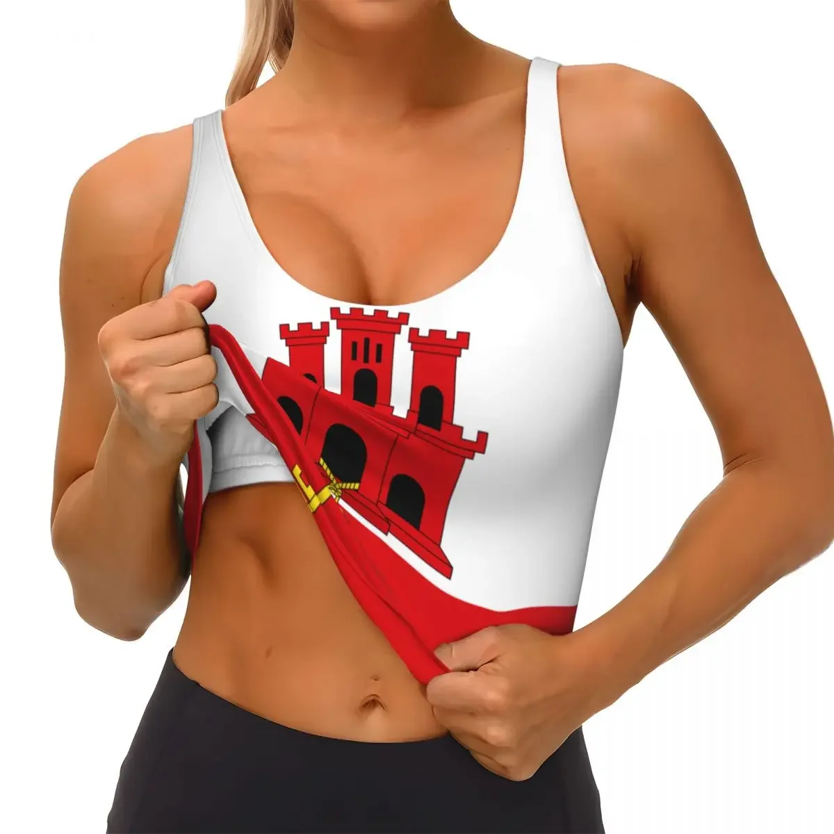 Базовые топы Gibraltar с флагом, женские сексуальные спортивные топы с v-образным вырезом для йоги и фитнеса Samba