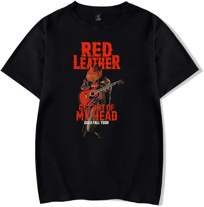 Red Leather Merch Get Out of My Head Tour Logo T-Shirt Women Men Vintage Fashion Short Sleeve Tee