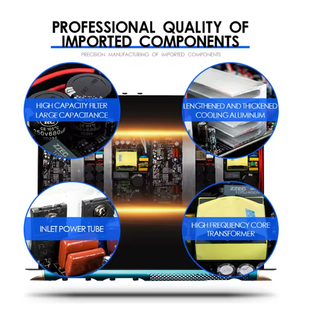 KS4500 パワーアンプ 4チャンネル 8Ω 1200W オーディオアンプ デジタルアンプ オーディオ DJ ステージパフォーマンス