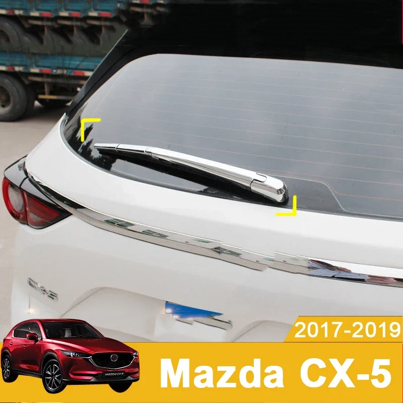 ABS brazo de limpiaparabrisas de ventana de maletero cubierta de hoja embellecedora boquilla de superposición guarnición para MAZDA CX-5 CX5 2017 2018 2019 2020 2021 accesorio