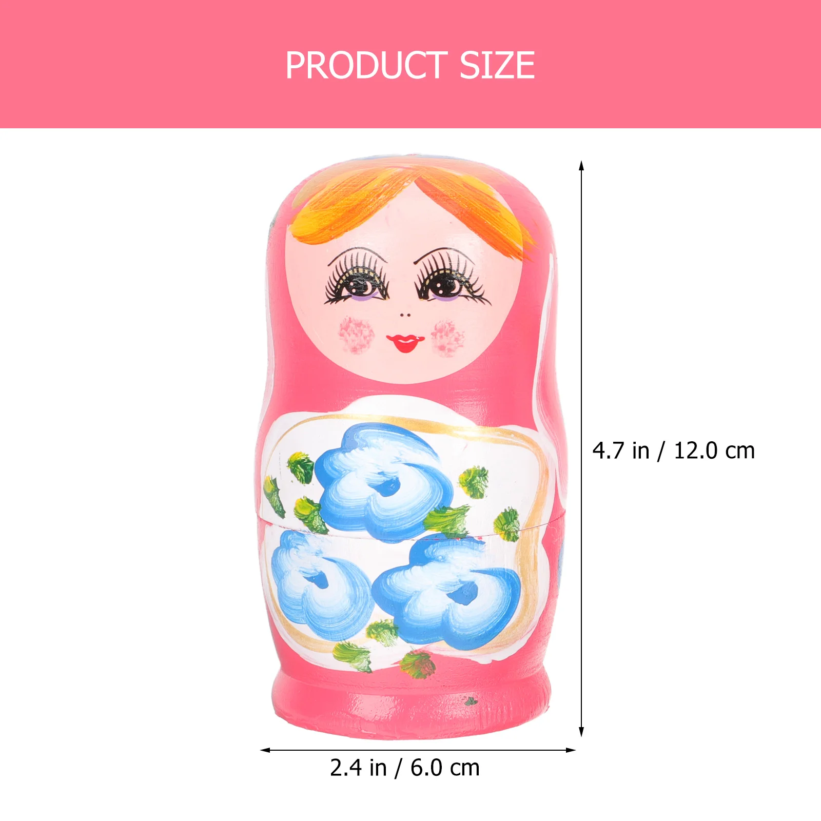 Meisjesspeelgoed Matryoshka Nesting Dolls Houten Russisch Decor Roze Cartoon Stapelbaar voor kinderen