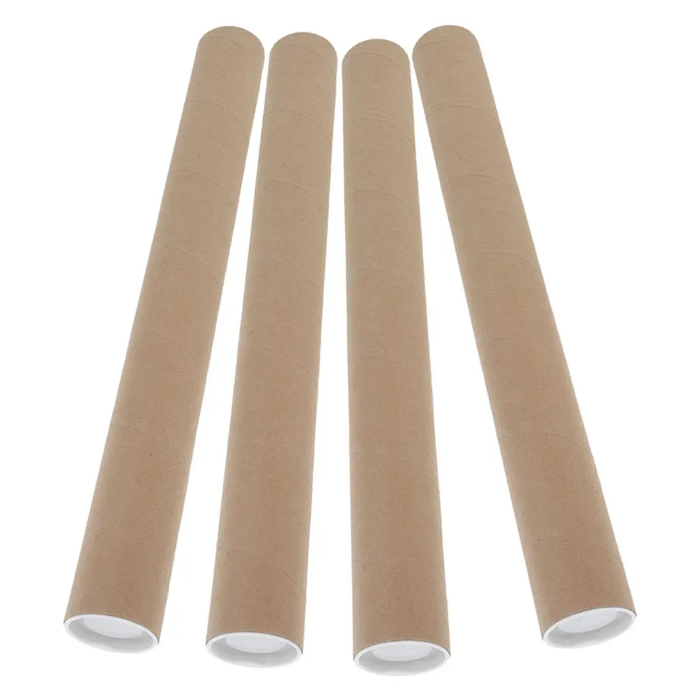 4 Pcs Cardboard Poster Tubes Art Shipping Transport Heavy-duty Mailing for Document Storage