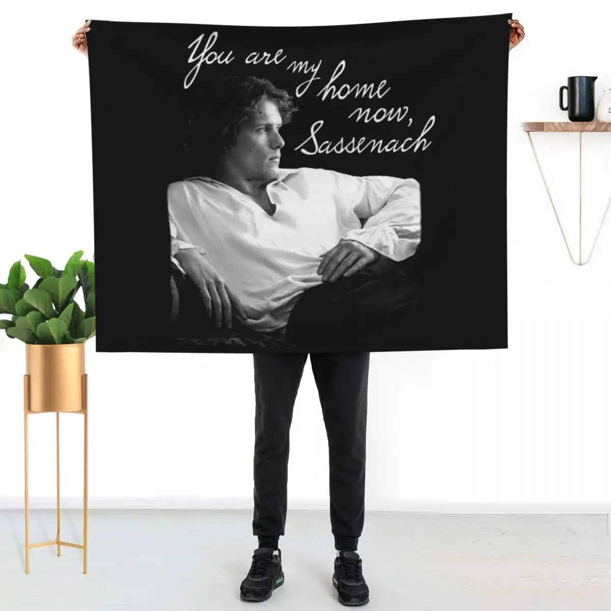 You Are My Home Now Sassenach Throw Blanket Camping Loose Heavy Nap Flannels Blankets