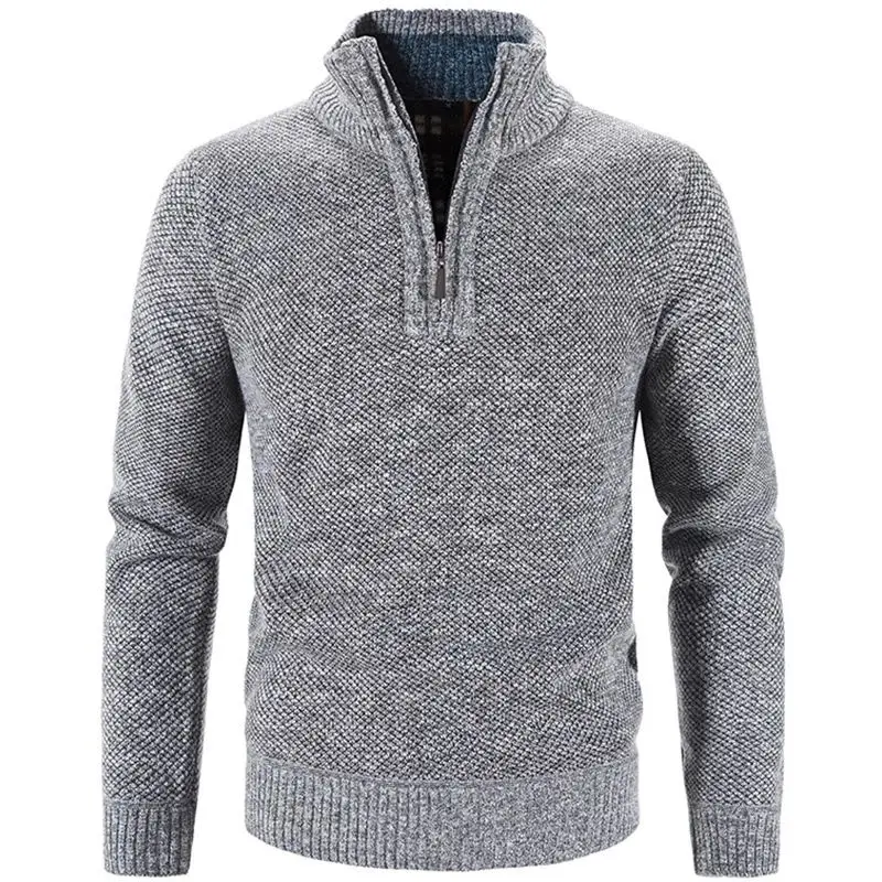 

Winter Men's Thier Sweater f Zipper Turtlene Long Sve round Ne Knitted Pullover Faionable Youthful Sle