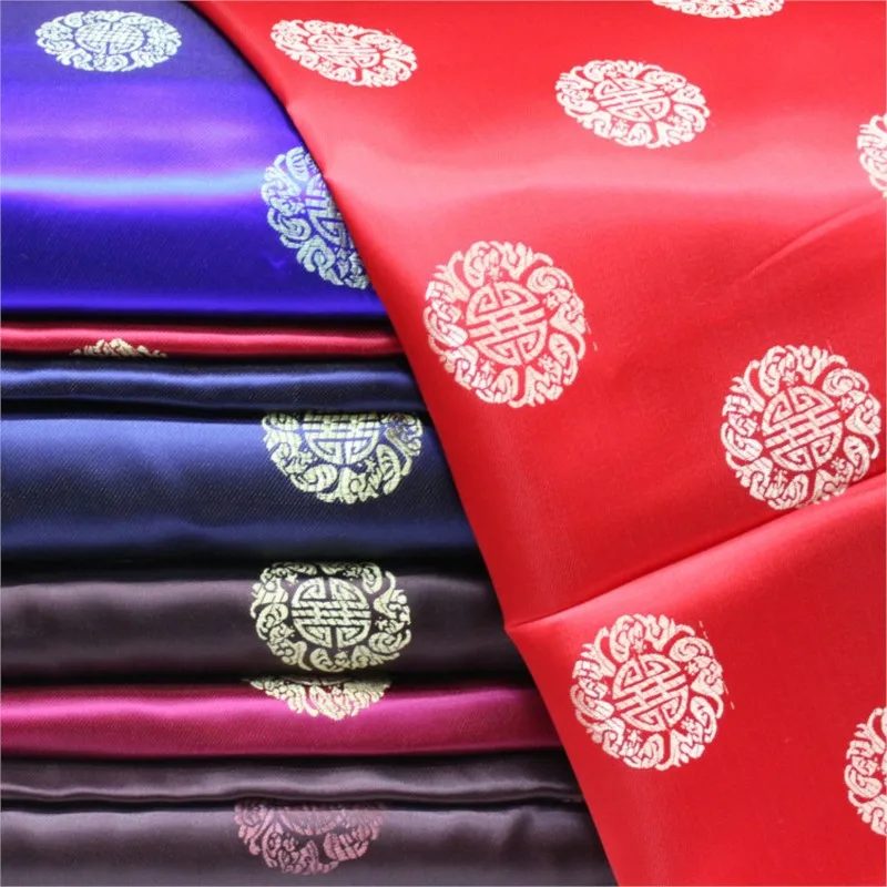 

Chinese-style armored spun silk decorated handcrafted throw pillows jacquard brocade fabric with round flower patterns