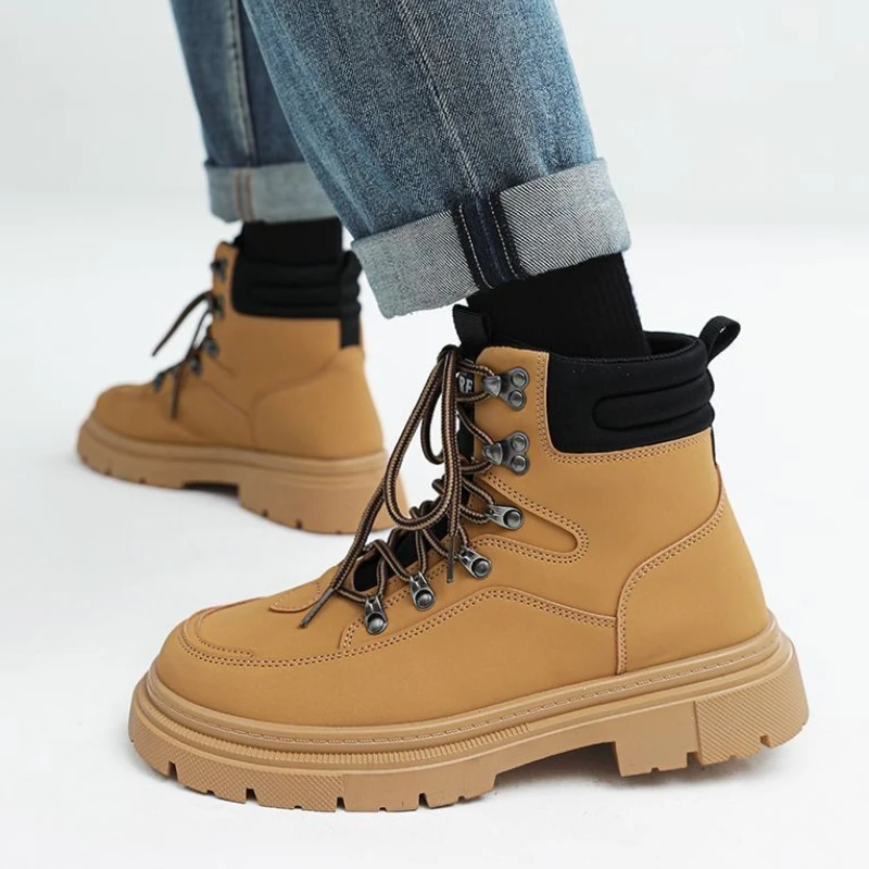 

Мужские осенне-зимние новые высокие рабочие ботинки в американском стиле ретро, уличная нескользящая прочная походная обувь, модная удобная обувь