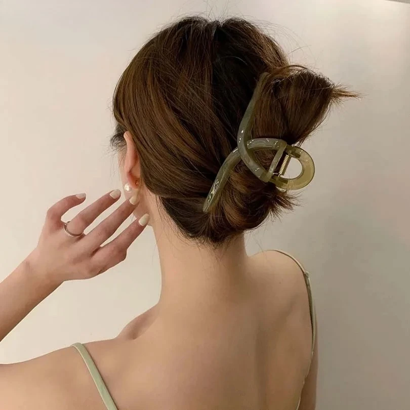 

Заколка-краб для волос 2026, большая, цвета желе, в форме креста, в корейском стиле, цвета Моранди, для укладки волос, заколка-плита, заколка-краб для ванны, головной убор