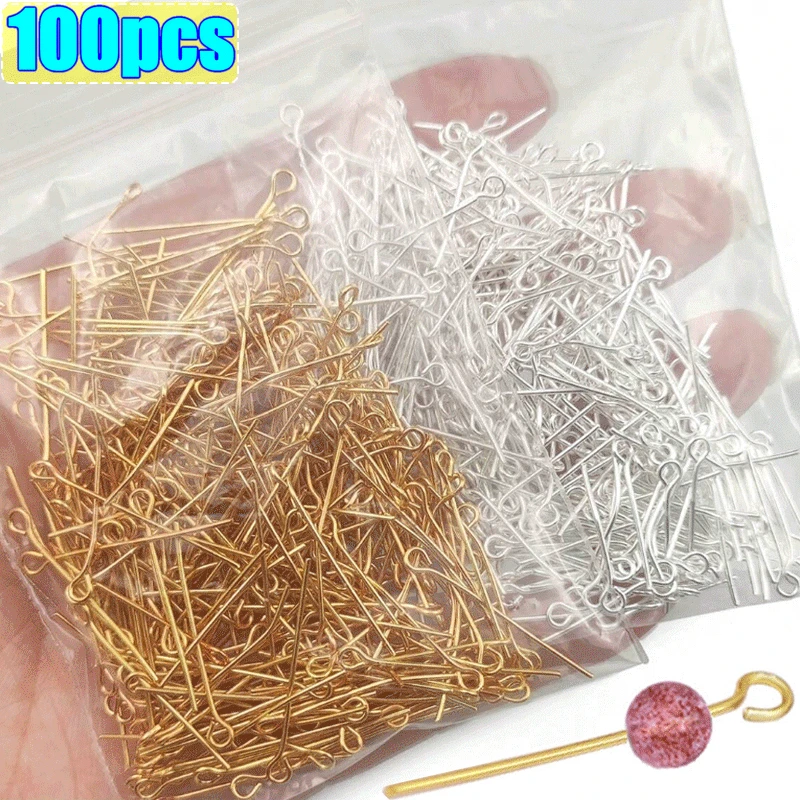 100pcs Stainless Steel Ball Head Pins Silver Gold Plated Beading Pins DIY Jewelry Making Threading Handmade Jewelry Accessories