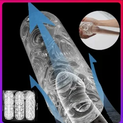 Male Masturbation Toys TPE Soft Clear Pocket Pussy Penis Sleeve Intimate Toys for Men Masturbation Tools Aadult Products 18 Sex