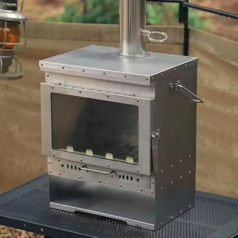 Outdoor Wood-burning Stove, Portable, with Chimney Pipe, for Cooking, Camping, Tents, Hiking, Fishing, Backpacking