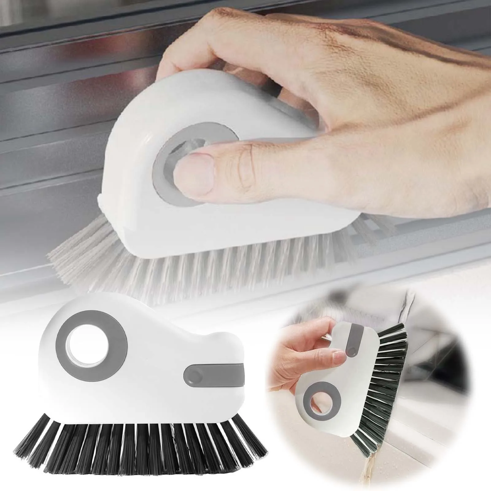

2 In 1 Groove Cleaning Brush Multifunctional Hard Bristle Crevice Cleaning Brush Windows Frame Cleaner For Sliding Door Track