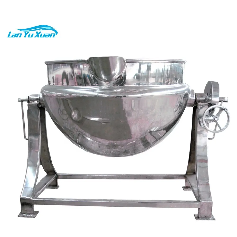 Stainless Steel Kitchen Cooking Equipment Pot Dairy Food Machinery Steam Heating Titling Inclined Jacket Kettle Cooking Machine