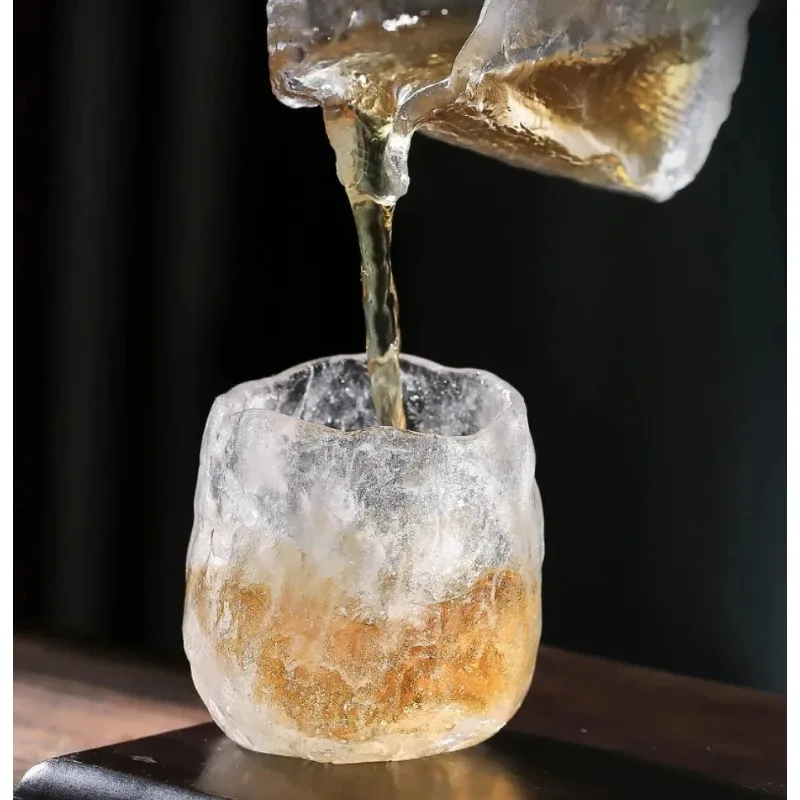 

Чайная чашка ручной работы для японской чайной церемонии, глазурь цвета ледяного снега, с эффектом заморозки, для кунг-фу чая, мастерская, для одного чайнера, инструмент для чаепития