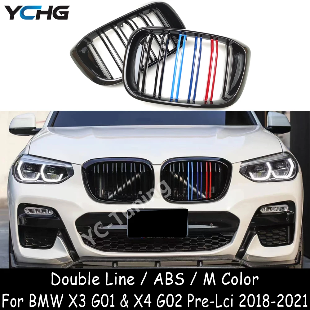 

X3 G01 X4 G02 Pre-Lci ABS Gloss M Color Front Bumper Grille For BMW X3 X4 Series G01 G02 ABS Replacement Grille 2018-2021