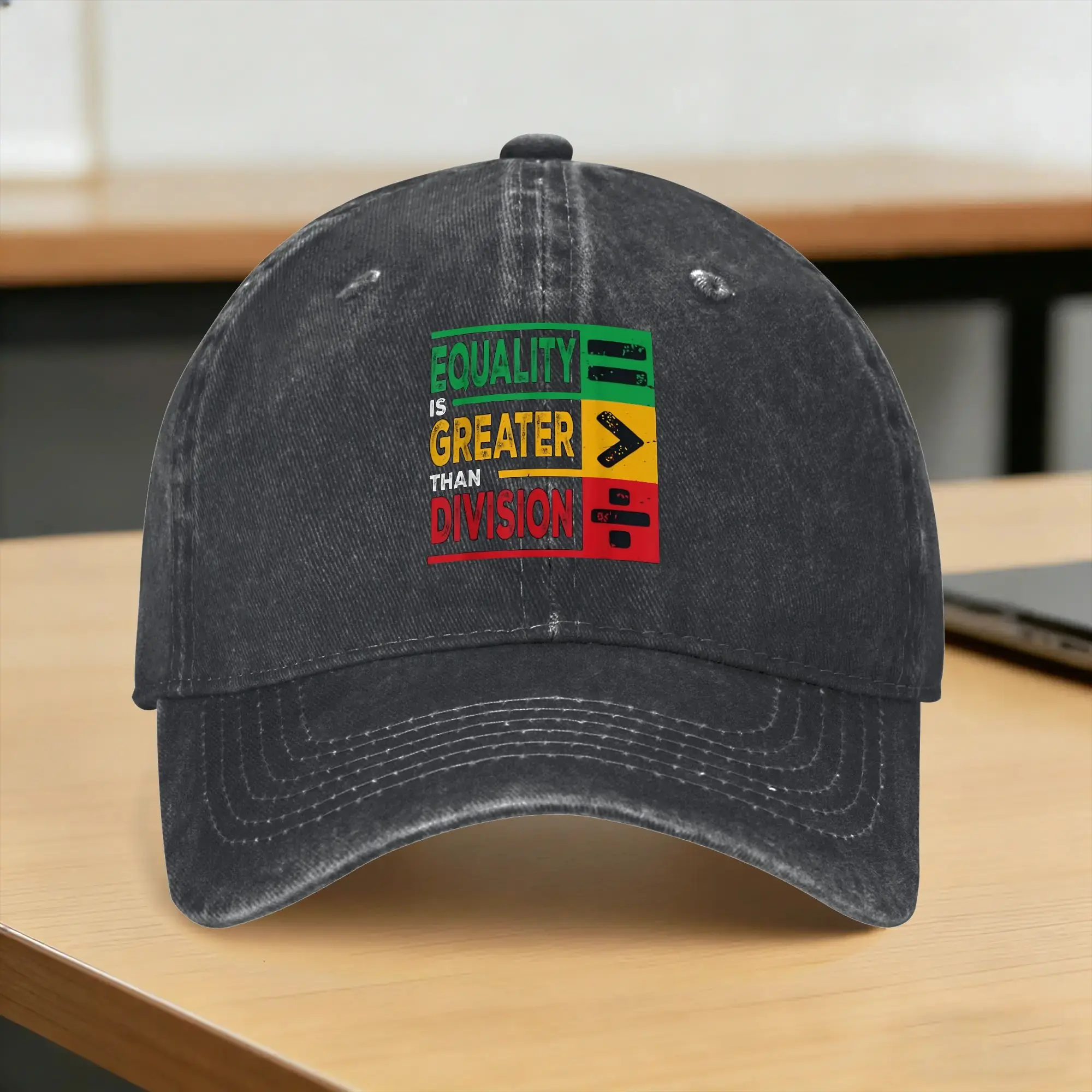 Equality Is Greater Than Division Math Black History Month Casual Baseball Cap  Tennis Skate Trucker Hat Summer Baseball Caps