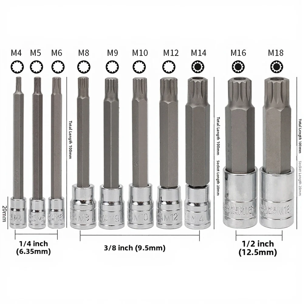 Chrome Vanadium Steel Tool Set Star Wrench Set High Hardness Steel Excellent Toughness For Hex Screw Installation