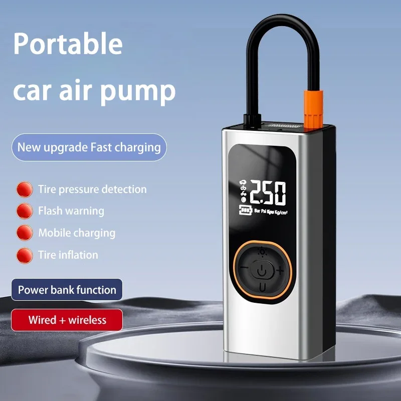 Portable Wireless Air Pump for Car Tires Bikes High Pressure Fast Inflation 150PSI Power Bank Emergency Pump Outdoor Travel Camp