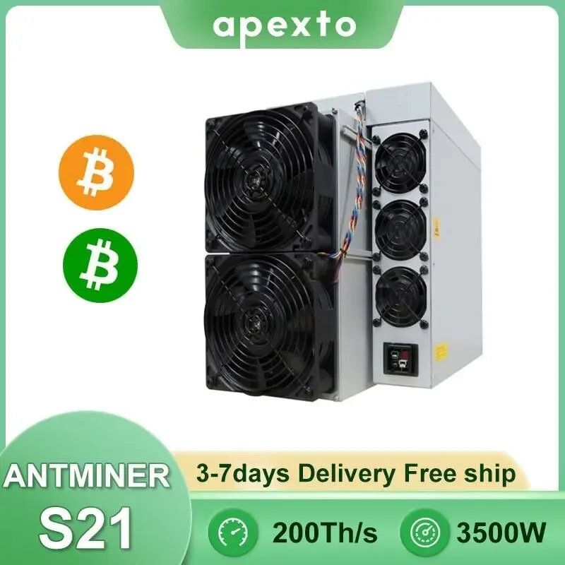 

Хорошее состояние: Bitmain Antminer S21 200T 3500 Вт для биткойнов, асик-Майнер готов к отправке