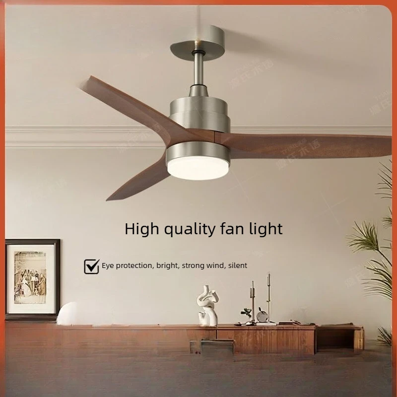Premium Texture Solid Wood Ceiling Fan Light 2026 New Arrival American Style Fan Chandelier For Living Room Dining Room