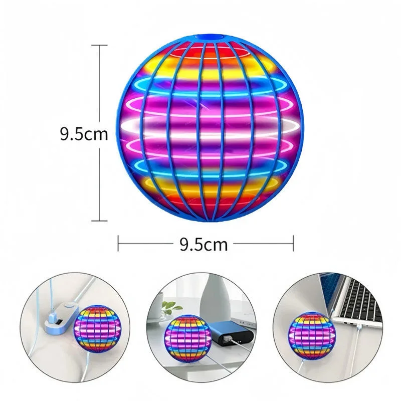 Fliegender Ball, Automatisch drehender Ball, LED-Beleuchtung, Schwebende Magie, Ventilator, UFO-Flugmaschine, Spielzeug, Geschenk, Spiel, Sportball – Detail 3